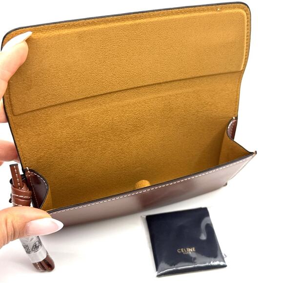 New! Celine Brown Leather Sunglass Case, Box, Authentic - Picture 5 of 5